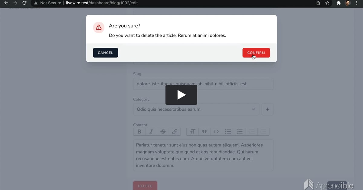 38. Como utilizar eventos en Livewire
