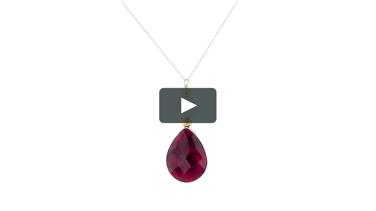 10.00 Carat Ruby and Cultured Pearl Drop Necklace in 14kt Yellow Gold 