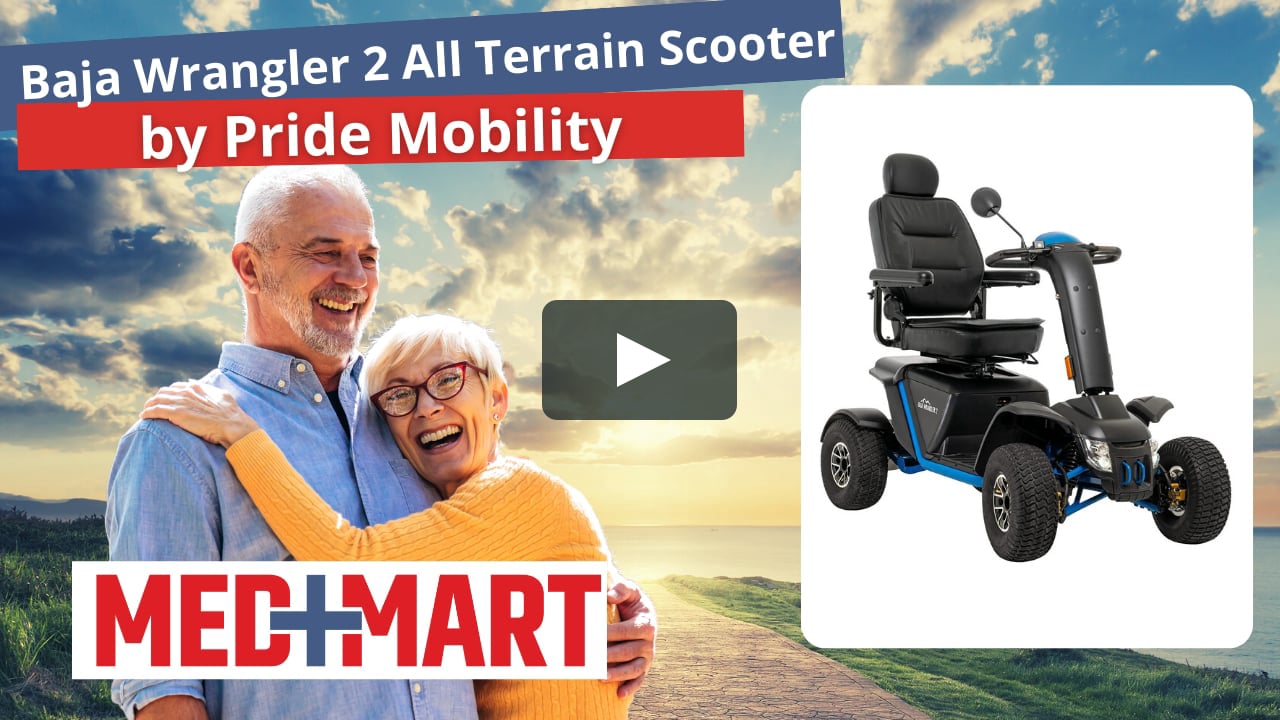 First Look at the New Baja Wrangler 2 All Terrain Scooter from Pride  Mobility on Vimeo