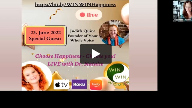 You voice - Your choice - Your happiness w. Judith Quin