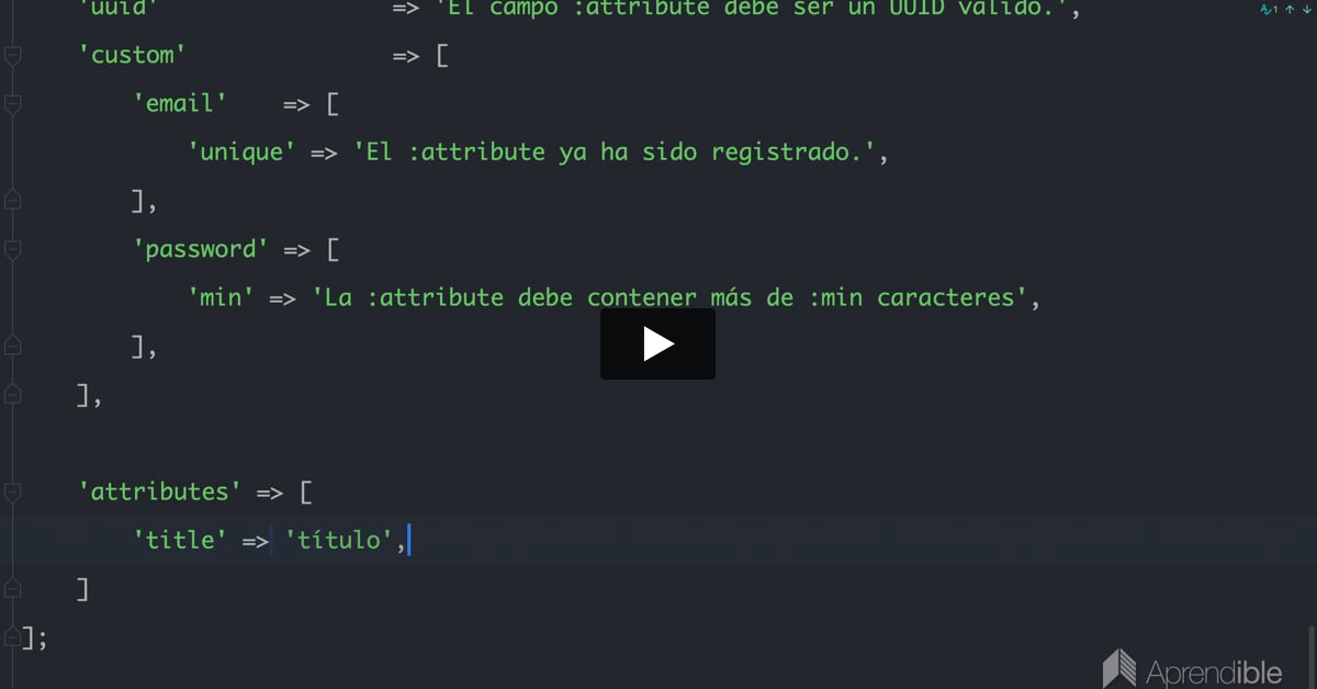 19. Cómo traducir los mensajes de validación en Laravel 9