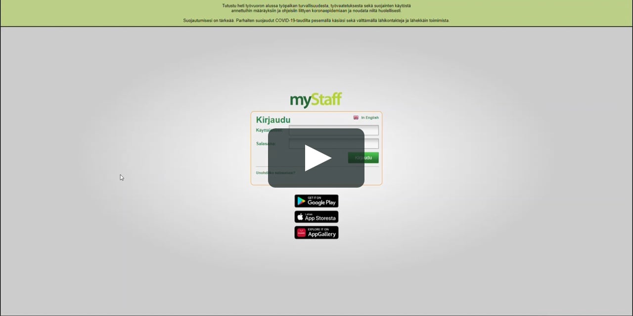 myStaff työntekijöille on Vimeo