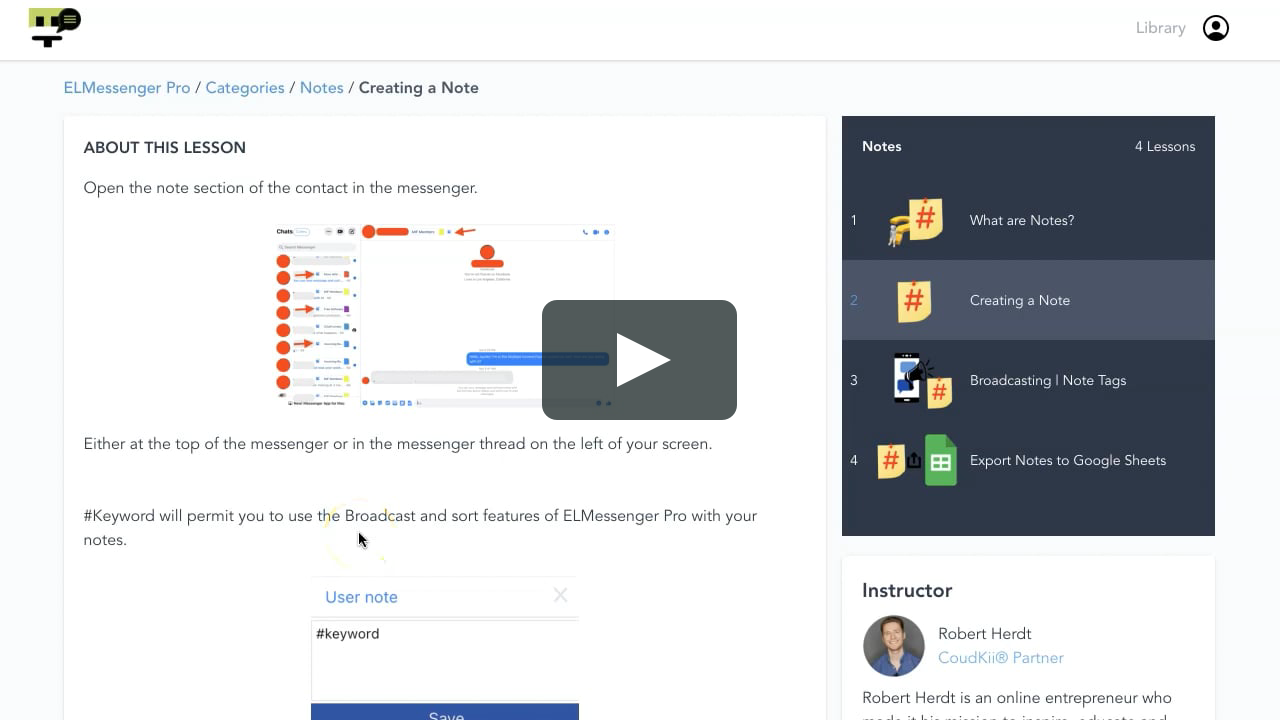 How to keep notes in messenger? on Vimeo