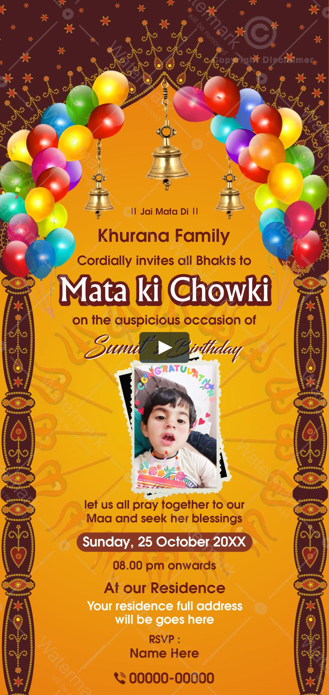 Mata Ki Chowki And Birthday Invitation Video | M-34-V on Vimeo