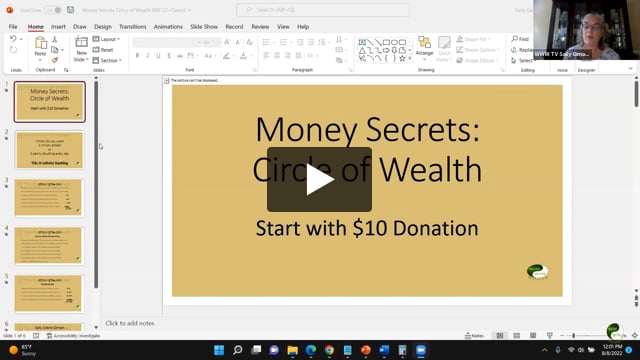 Money Secrets, Circle of Wealth starting with $10 Donation