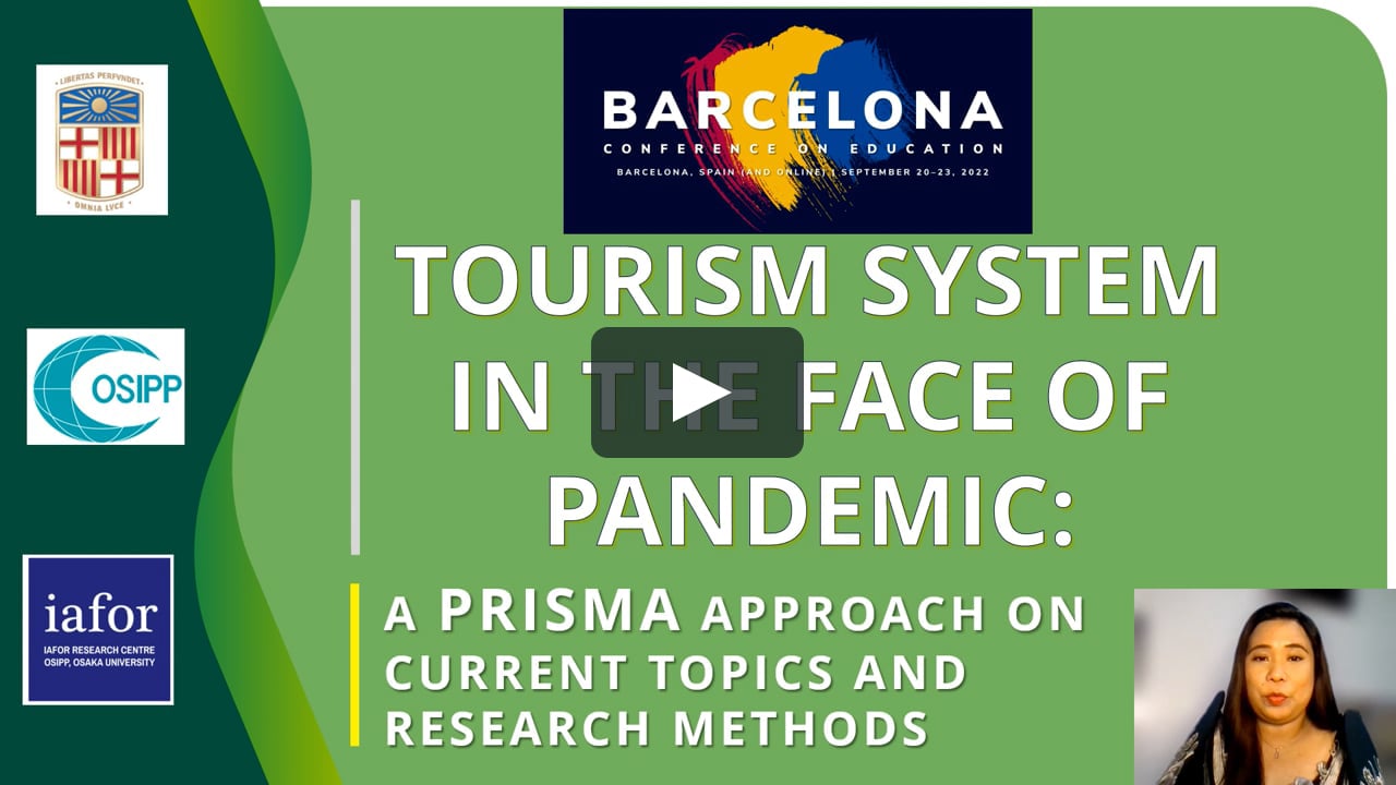 Tourism System in the Face of Pandemic: A Prisma Approach on Current  Topics, Research Methods and Approaches on Vimeo
