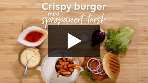Crispy Burger med sprøpanert torsk
