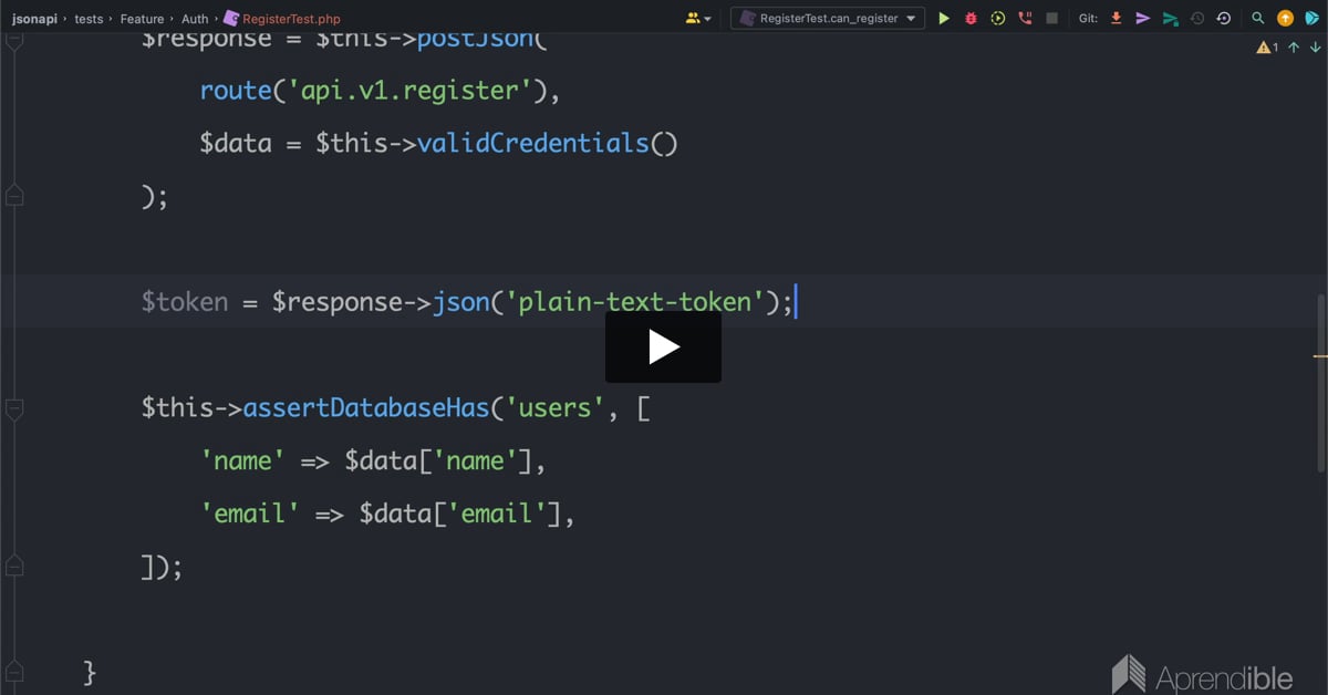 63. Implementando el registro en la API