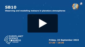 Vimeo: EPSC2022 – SB10 – Observing and modelling meteors in planetary atmospheres