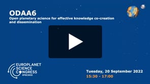 Vimeo: EPSC2022 – ODAA6 – Open planetary science for effective knowledge co-creation and dissemination