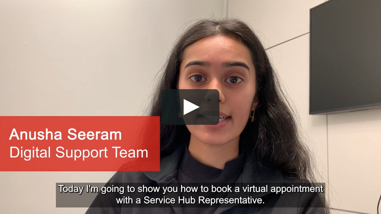 How to book a virtual appointment with The Service Hub