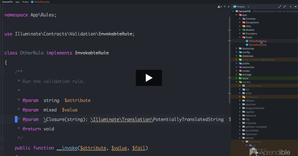 2. Invokable Validation rules por defecto