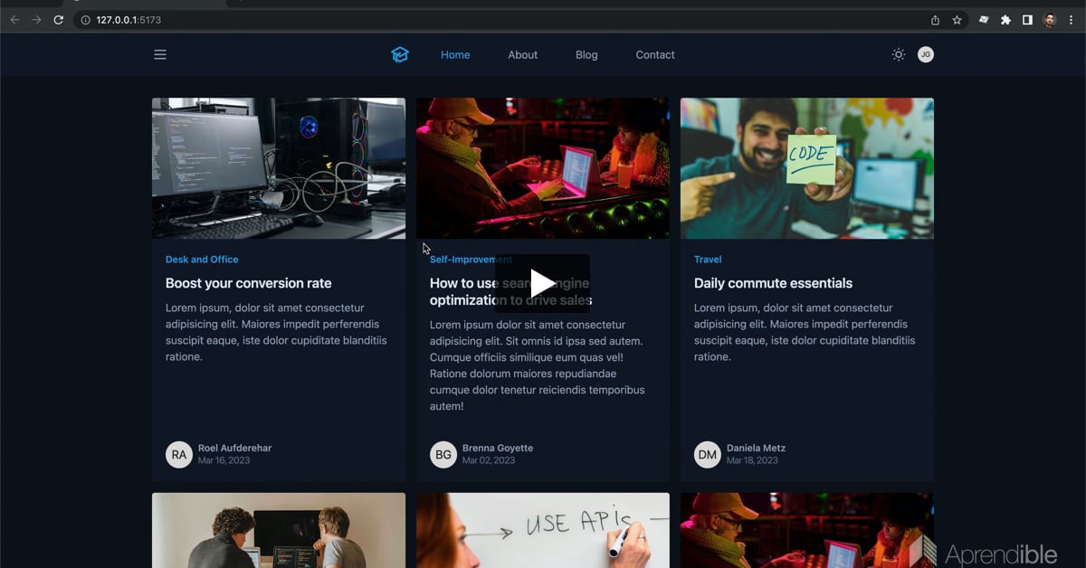 21. Soporte de dark mode para las tarjetas