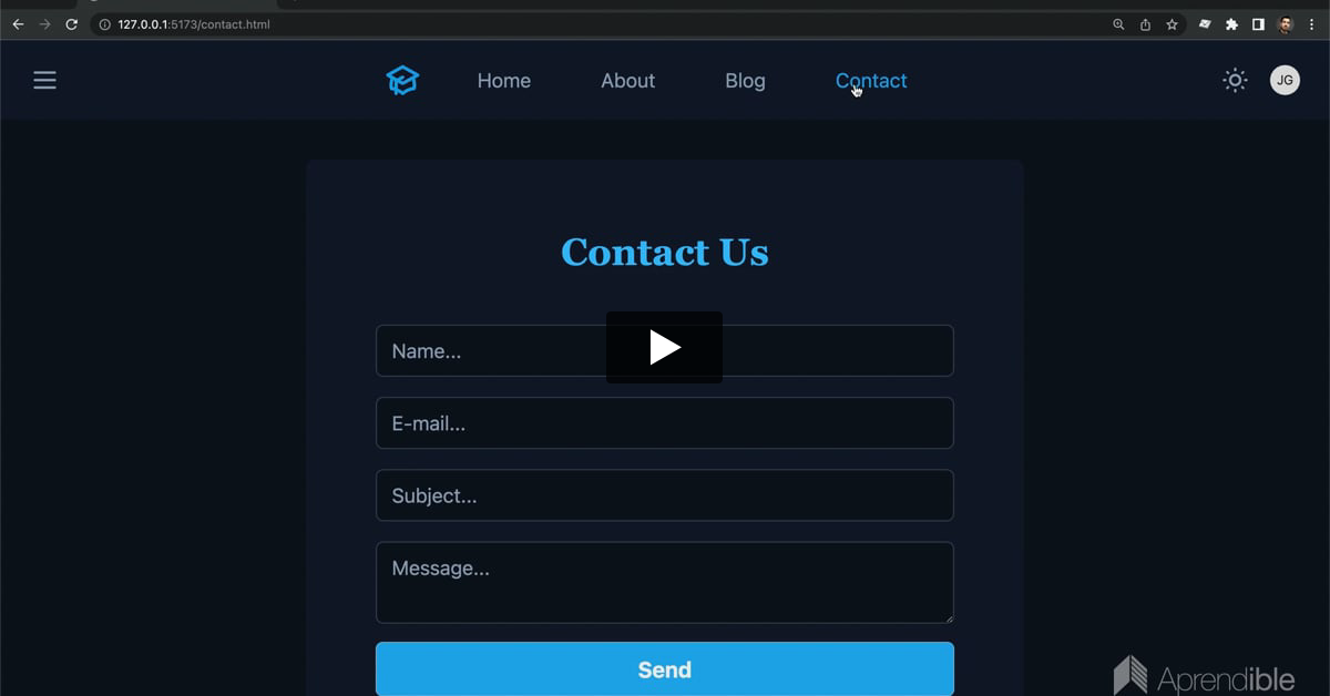 25. Soporte dark mode para la página `contact`