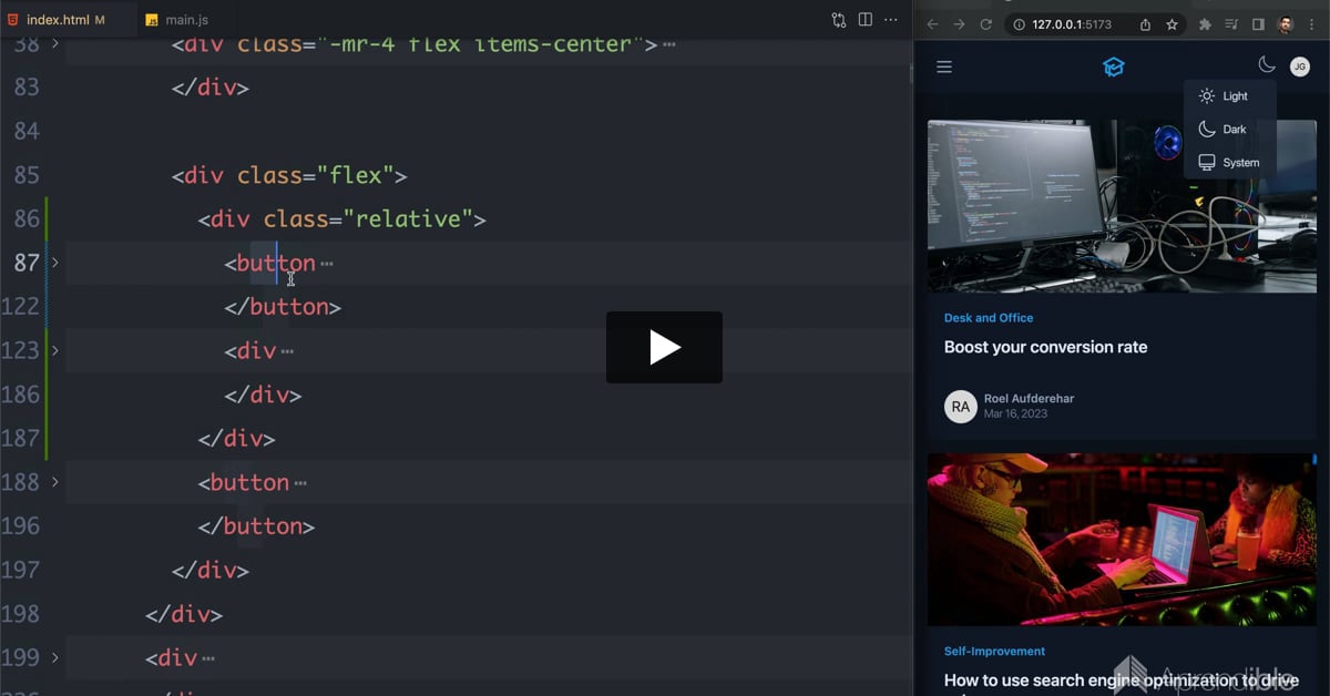 29. Menú para seleccionar el tema