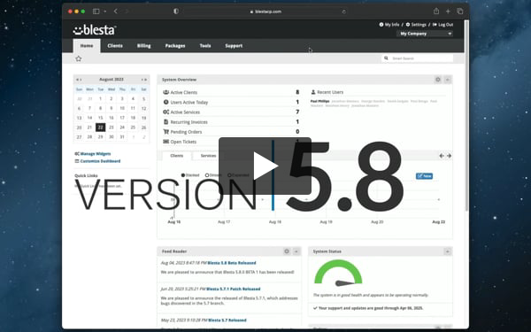 Blesta 5.8 released 28 Blesta 5.8 Release Video