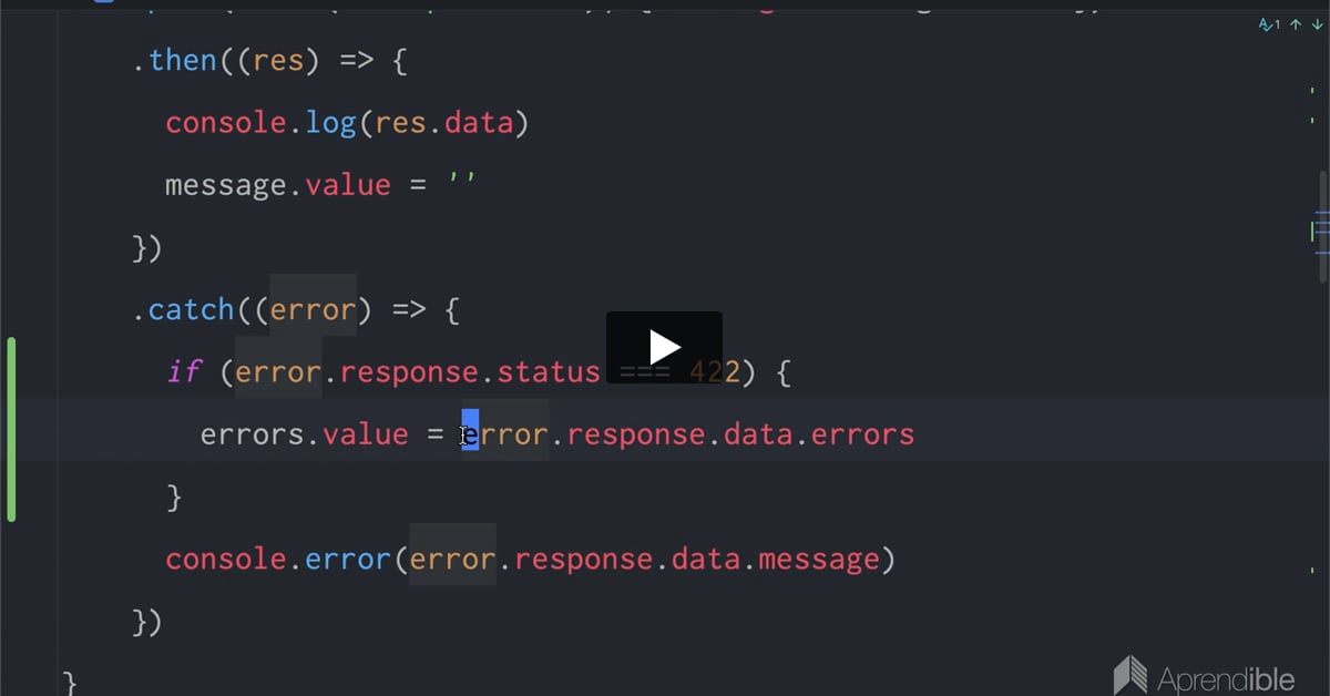 Manejo de errores de validación con Inertia Vue