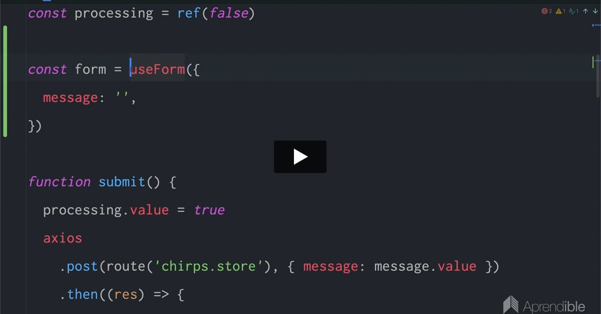 19. Utilizando el form helper con Vue