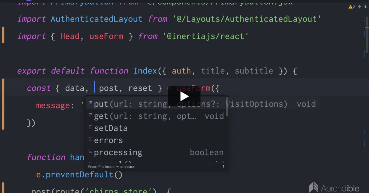 19. Utilizando el form helper con React