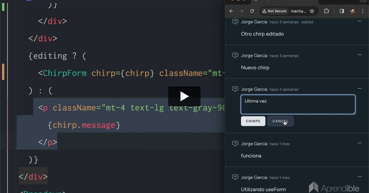 26. Componente Formulario reutilizable con React