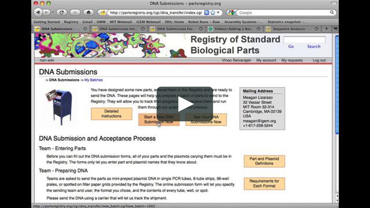 Sending Parts to the Registry on Vimeo