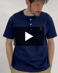 シルケットスムース ヘンリーネック Tシャツ