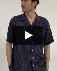 ドッドライン レーヨン オープンカラーシャツ