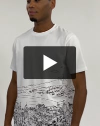 フリーハンドハーバーグラフィックTシャツ