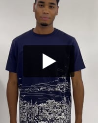 フリーハンドハーバーグラフィックTシャツ