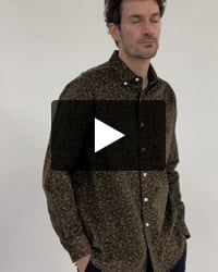 コーデュロイフラワープリントシャツ