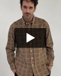 ガンクラブチェックコーデュロイボタンダウンシャツ