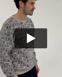 オリジナルジャガード クルーネック総柄ニット