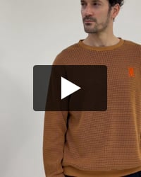 ツートンワッフル クルーネックスウェット