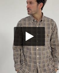 ガンクラブチェックコーデュロイボタンダウンシャツ