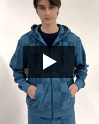 パイルジャカード チェック柄 ジップアップパーカー