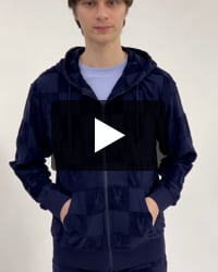 パイルジャカード チェック柄 ジップアップパーカー