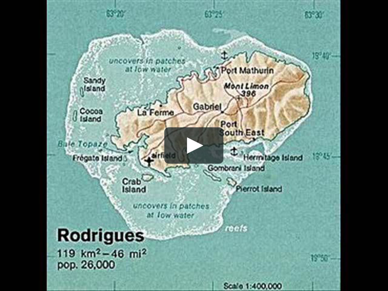 Остров Родригес на карте мира