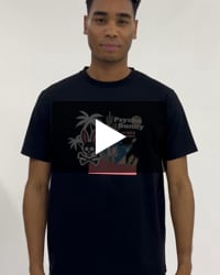 トロピカル アートワーク ピマコットンTシャツ
