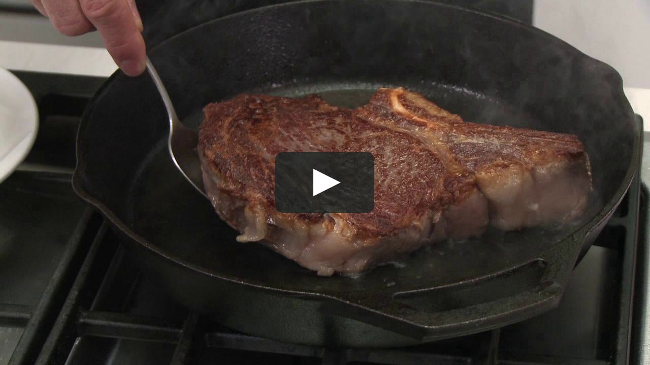 Cooking A Rib Eye Steak With Garlic And Butter On Vimeo 