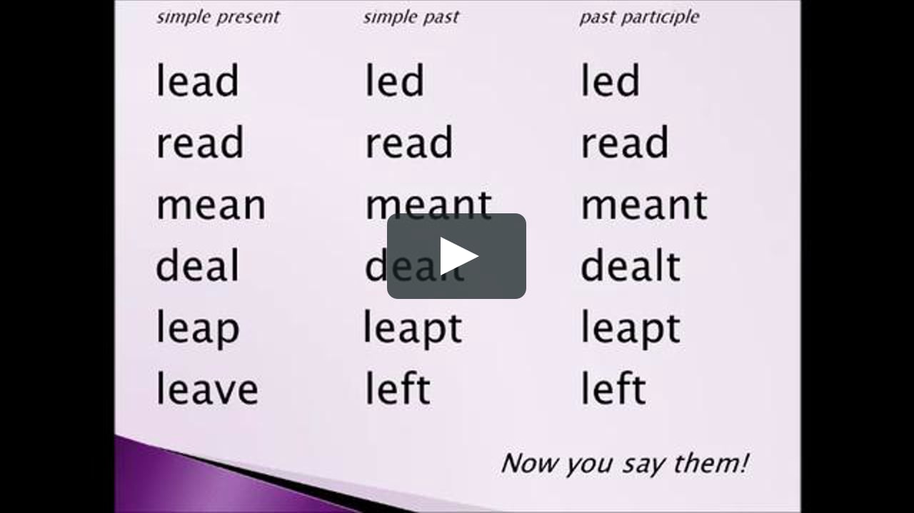 Irregular Verbs 3 Phonetic Group7 - Lead Led Led on Vimeo