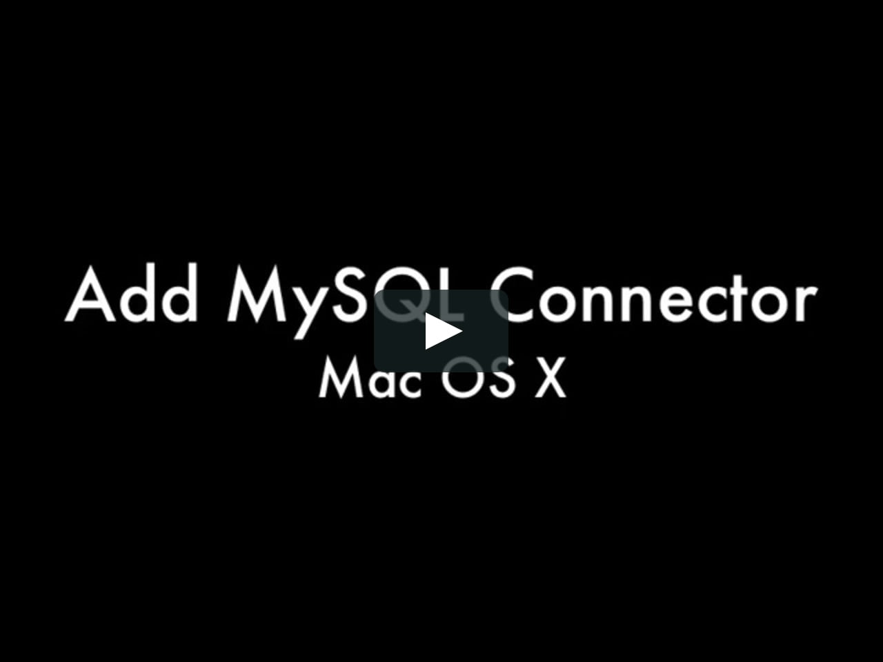 mac install mysql connector python