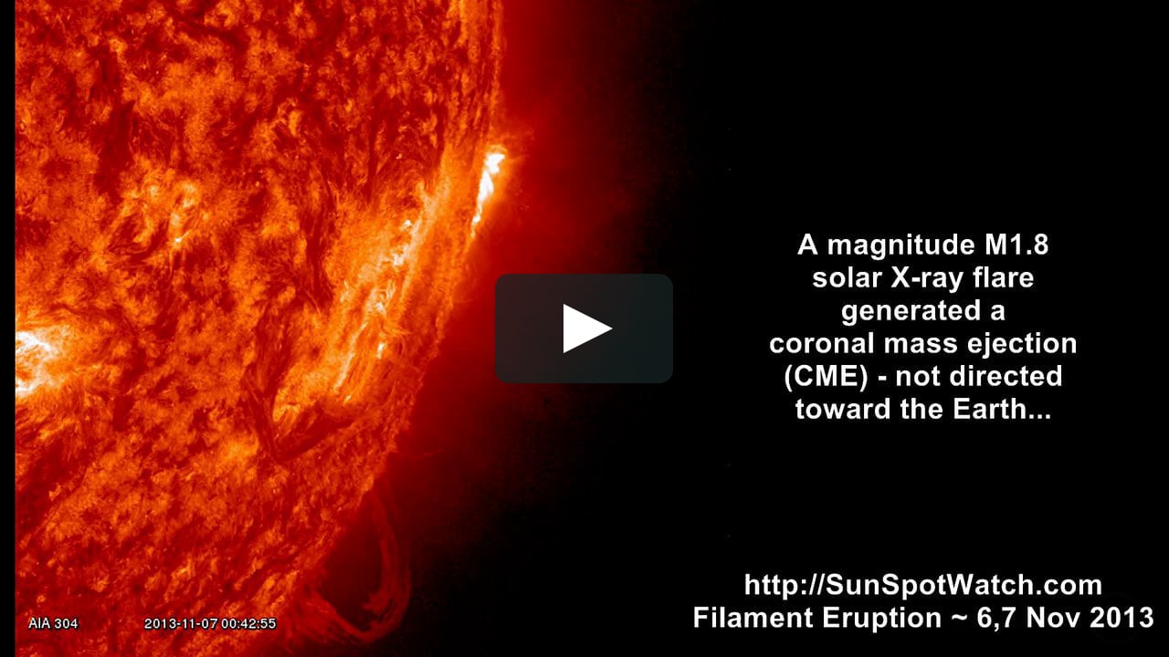 Sun Six Hd Video - Solar Plasma Filament Eruption - The Sun - November 6,7 2013 on Vimeo