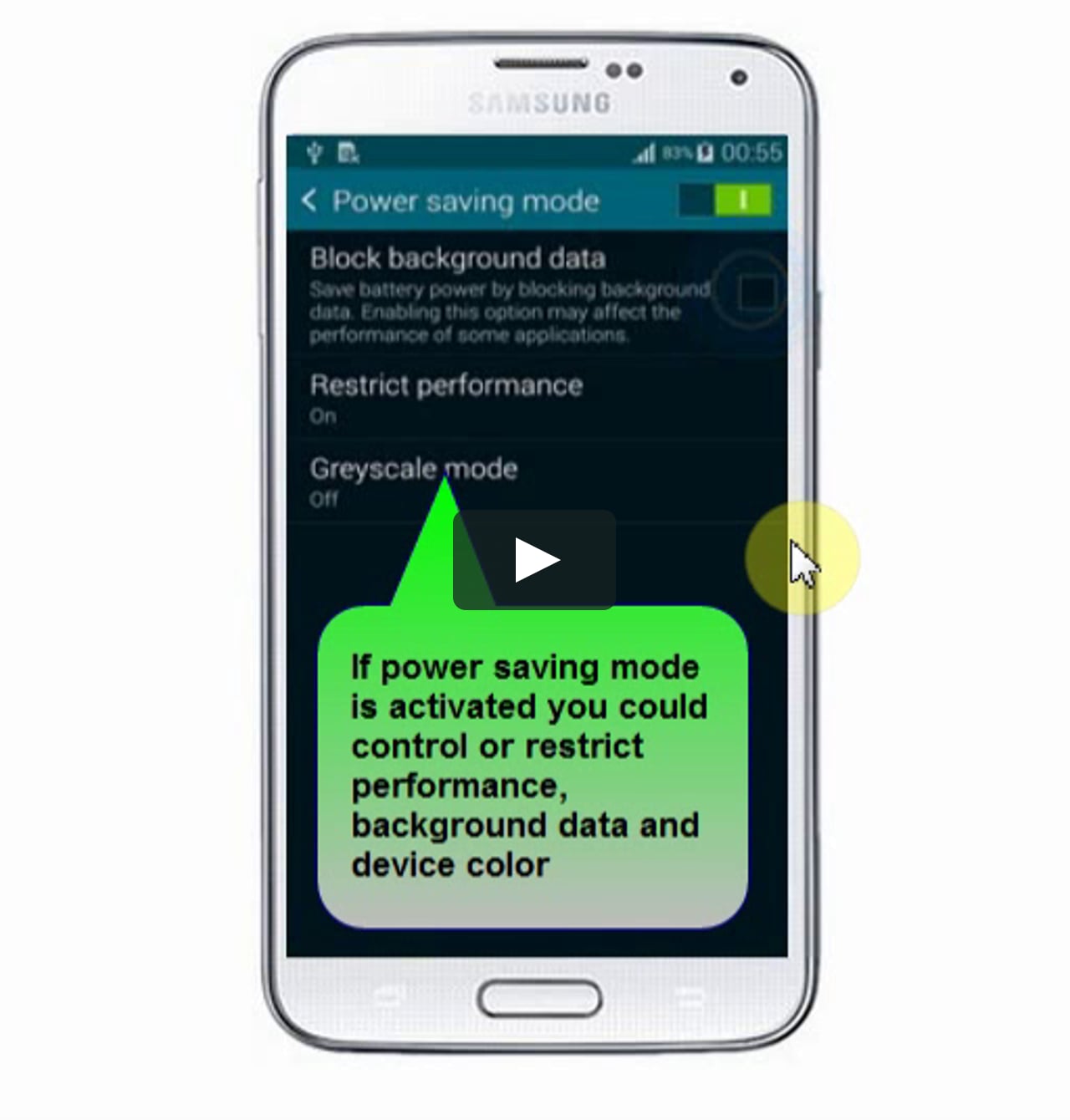 How to set Power Saving mode in Samsung Galaxy S5 Phone on Vimeo