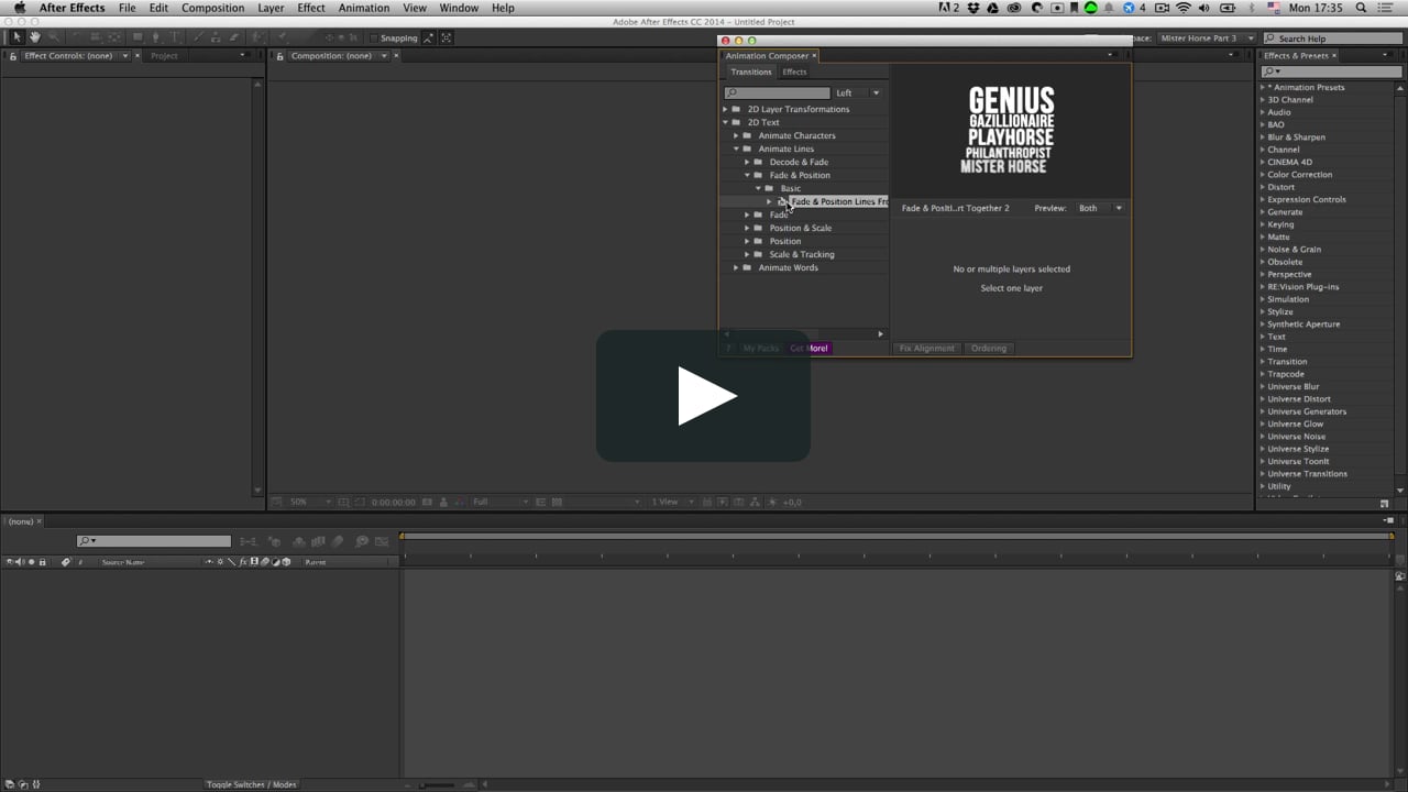 how to import presets in adobe after effects mac