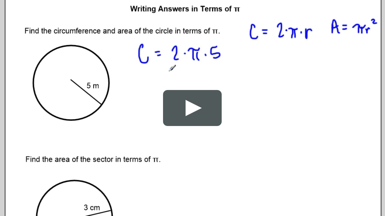 Writing Answers in Terms of Pi