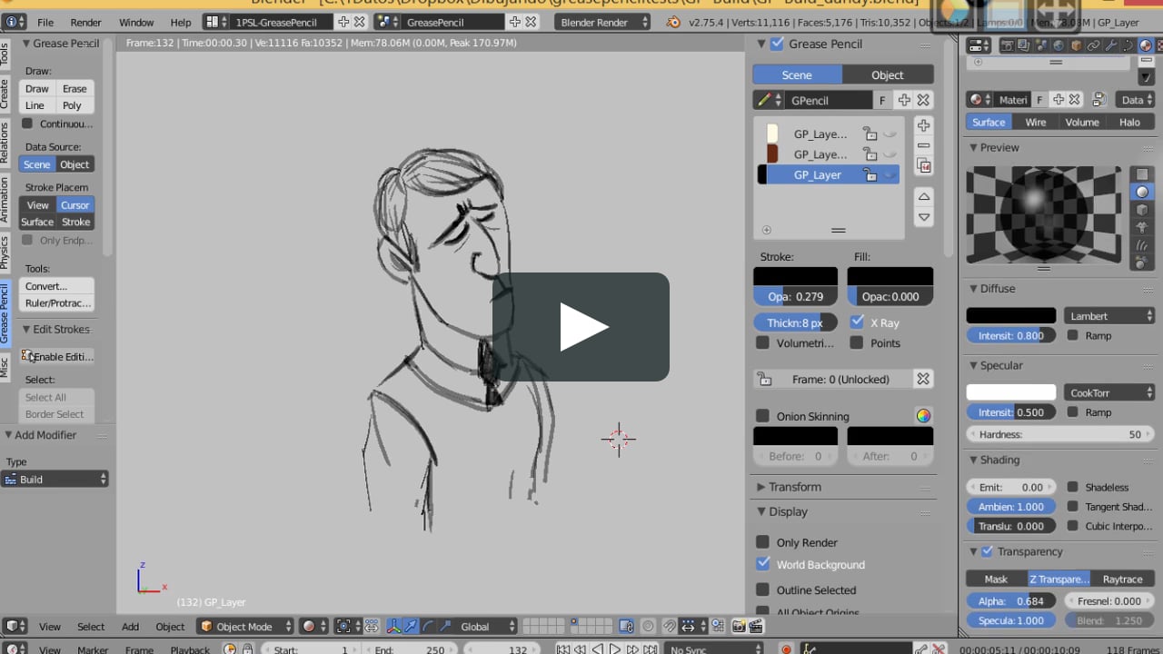 Creative Converting Grease Pencil Sketches Drawings Into A Real 3D Geometry