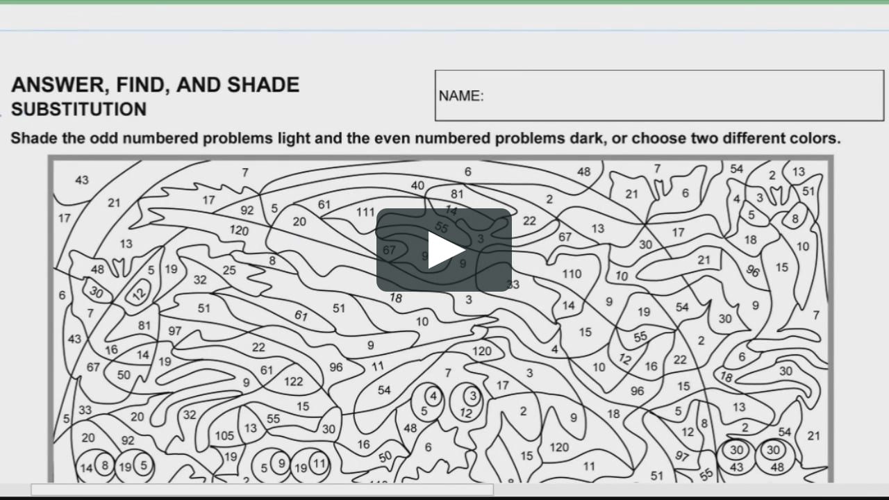 Help Video for Substitution Art Handout - Level 1