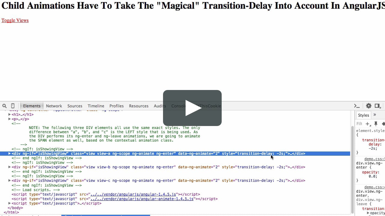 Child Animations Have To Take The “Magical” Transition-Delay Into Account  In AngularJS on Vimeo