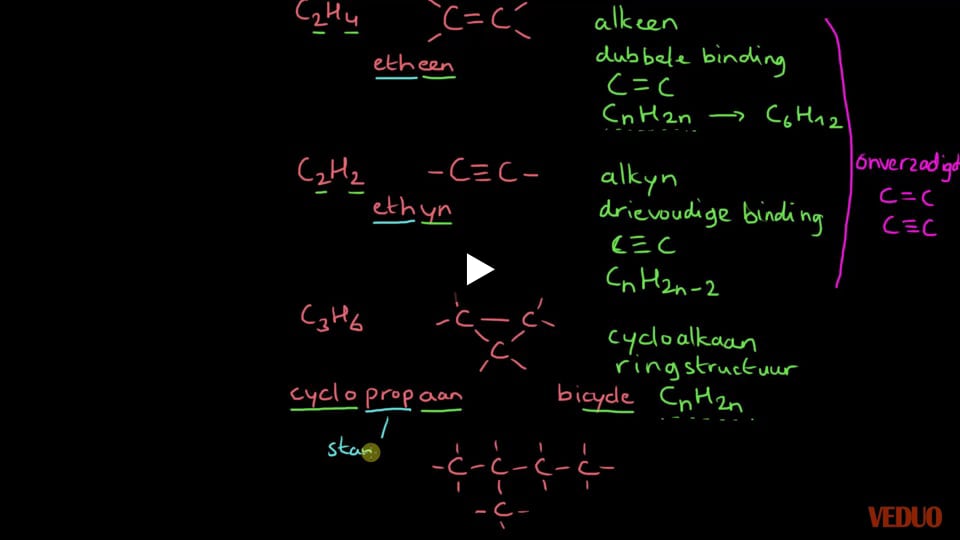 Formules van cycloalkanen en aromaten