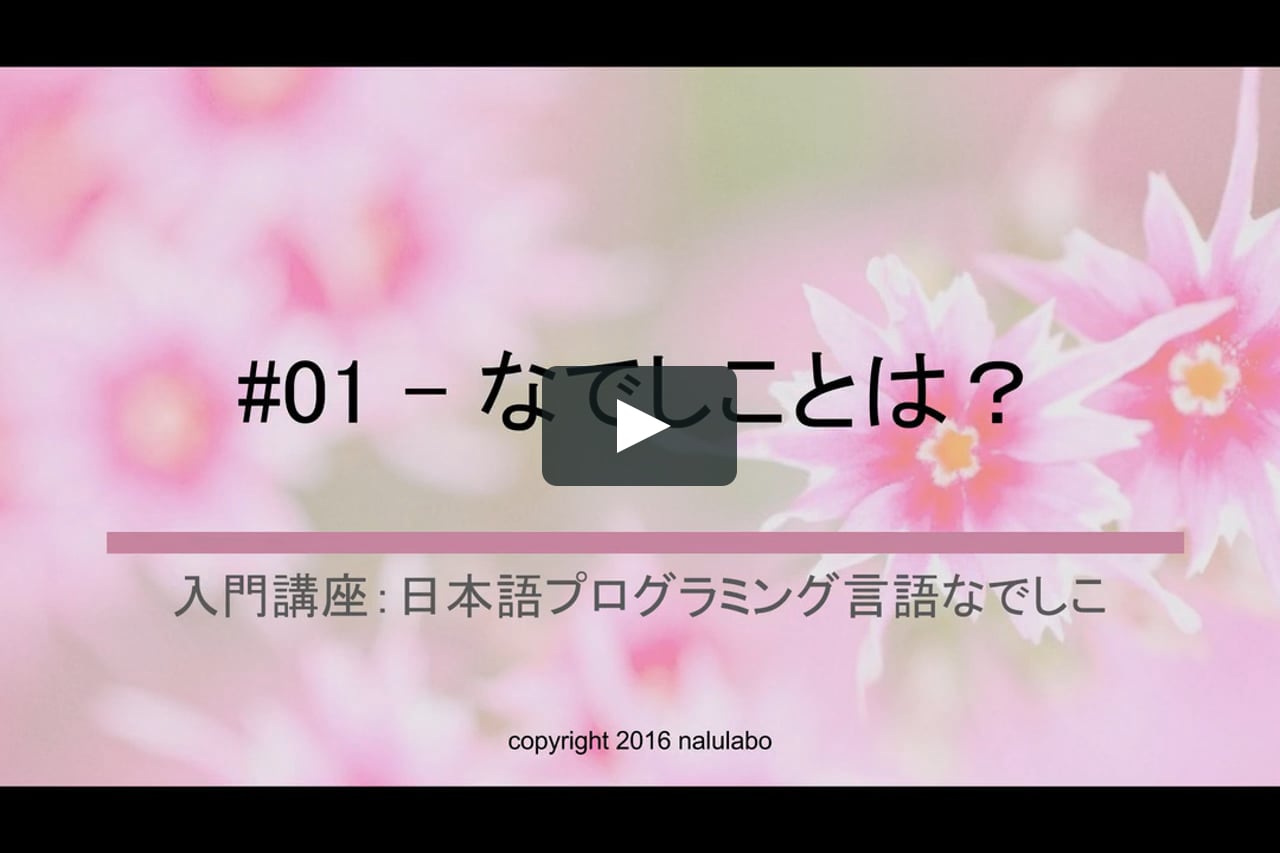 入門講座 日本語プログラミング言語なでしこ 01 なでしことは On Vimeo